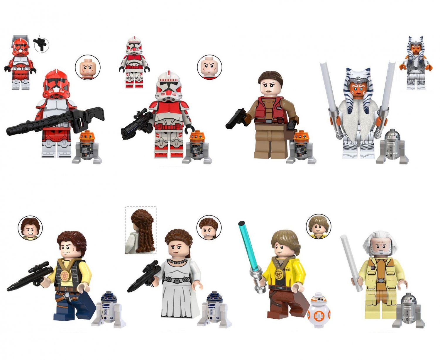 Commander Fox Clone Shock Trooper Jan Dodonna Minifigures Fit Lego Ahsoka TV Sets