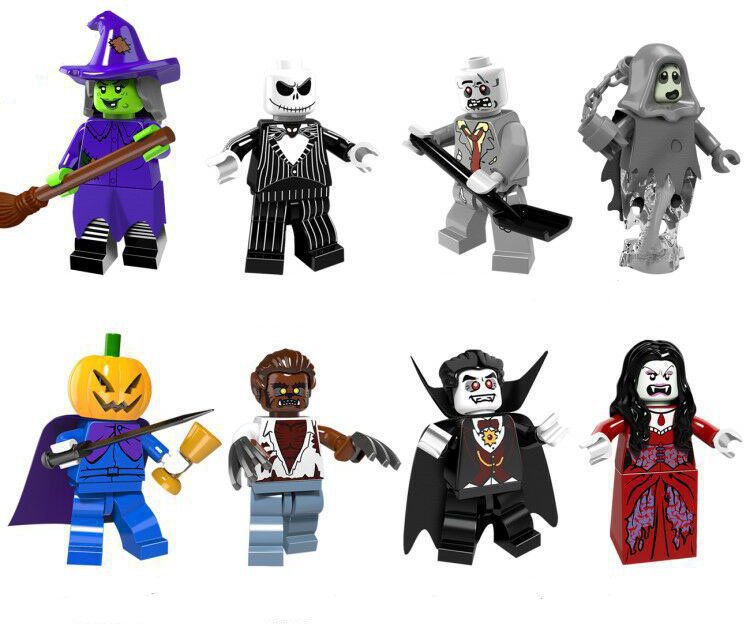 Vampire Witch Pumpkin Man Minifigures Compatible Lego Halloween Sets