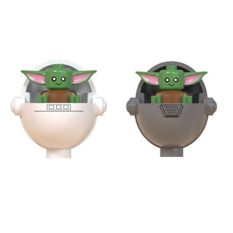 2pcs Baby Yoda Aeroba Minifigures Compatible Lego The Mandalorian Sets