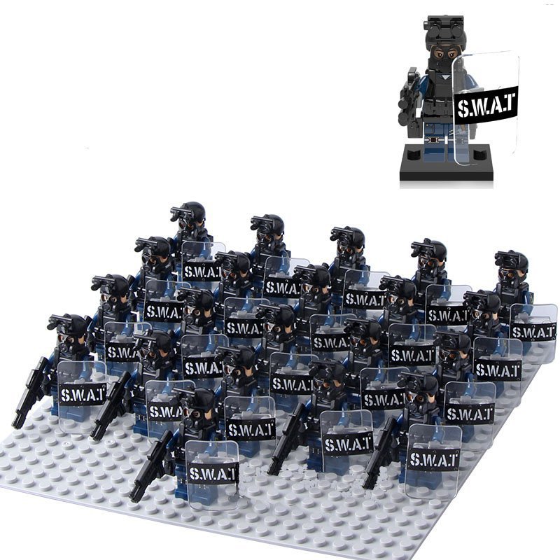 21pcs SWAT Police Minifigures Fit Lego Military S.W.A.T Sets