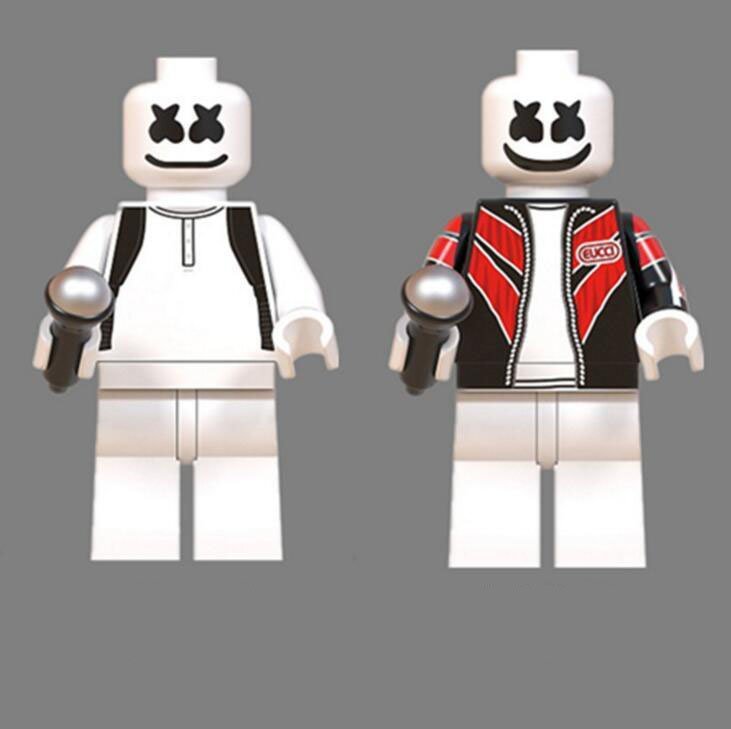 2pcs Marshmello Minifigures Fit Lego Star Minifigure