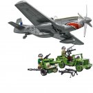 America P-51 Mustang Fighter Jeep Minifigures Fit Lego WW2 European Battlefield Sets