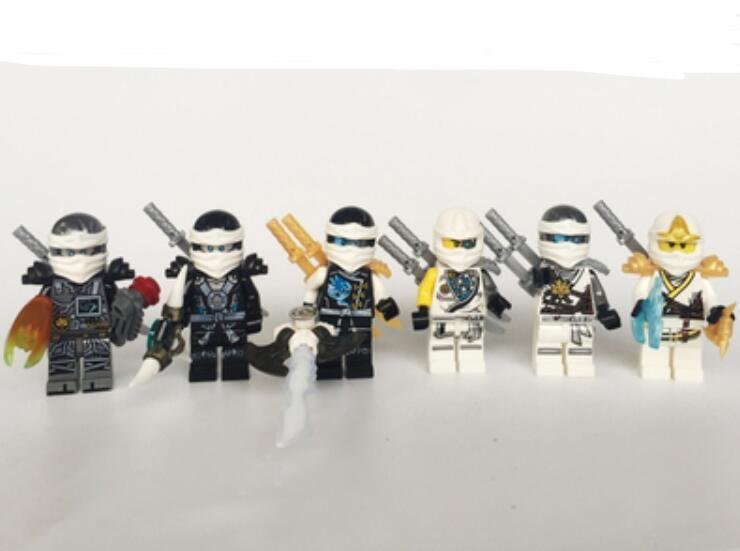 6pcs Zane Minifigures Compatible Lego Ninjago Sets