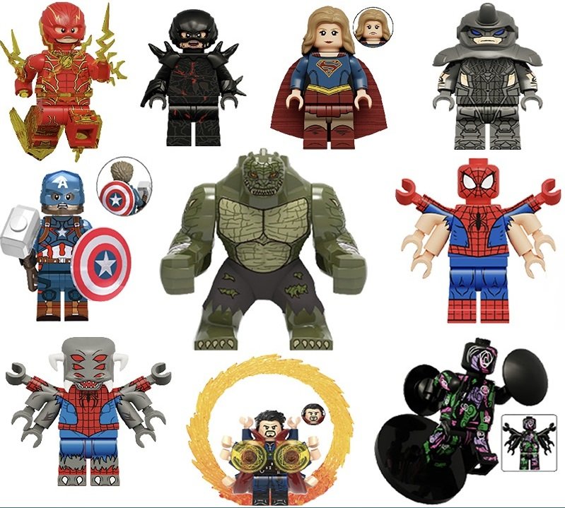 The Flash Killer Croc Spider-Man Captain America Minifigures Compatible Lego Super Heroes Sets