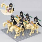 5pcs Skeleton Knight Minifigures Fit Lego Medieval Knight Sets