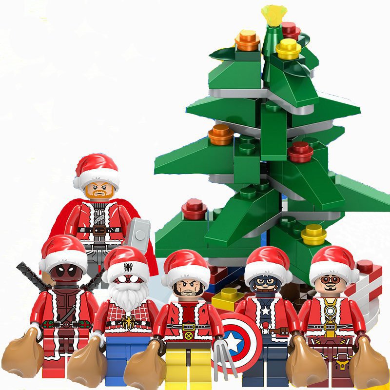 Christmas Tree Christmas attire Super Heroes Minifigures Fit Lego Christmas 2024