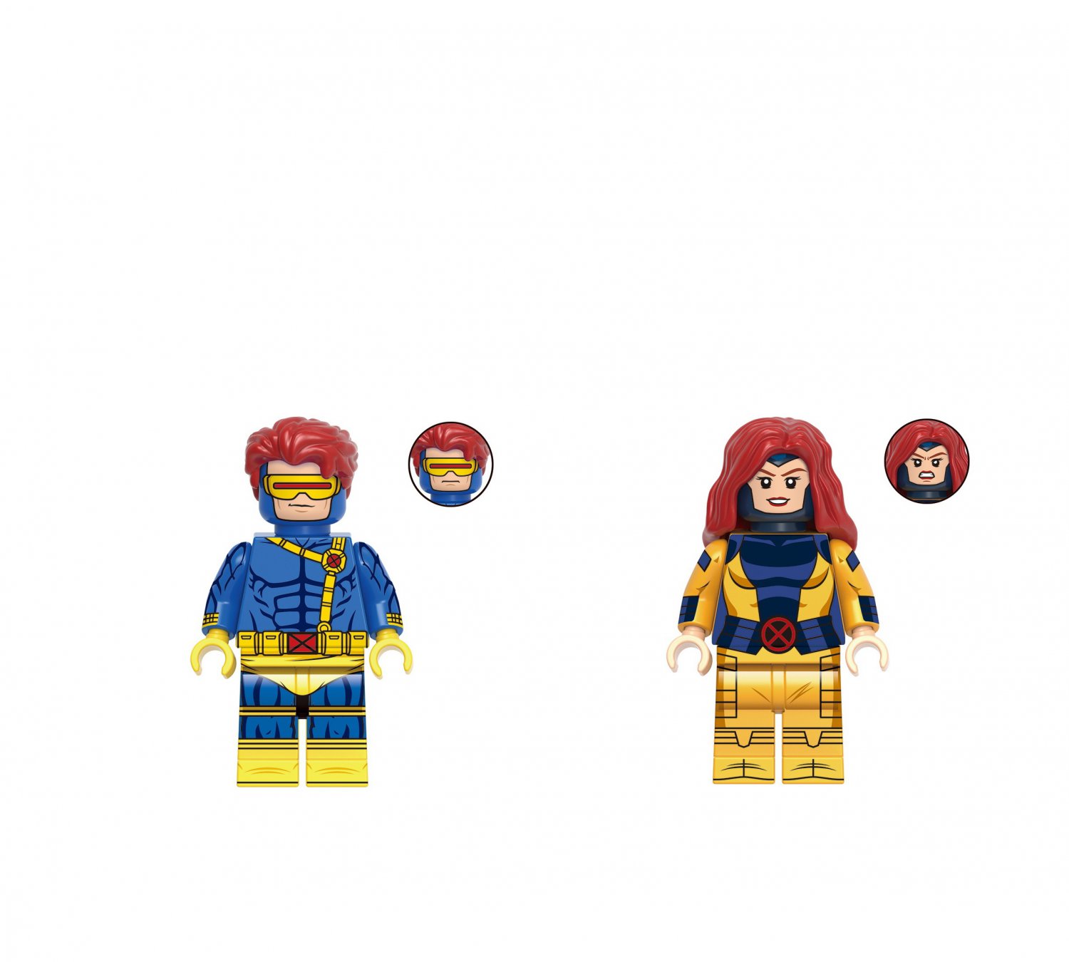Cyclops and Jean Grey Minifigures Compatible Lego The X-Men Movie Sets
