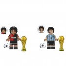 2pcs Diego Armando Maradona Minifigures Fit Lego Football World Cup Sets