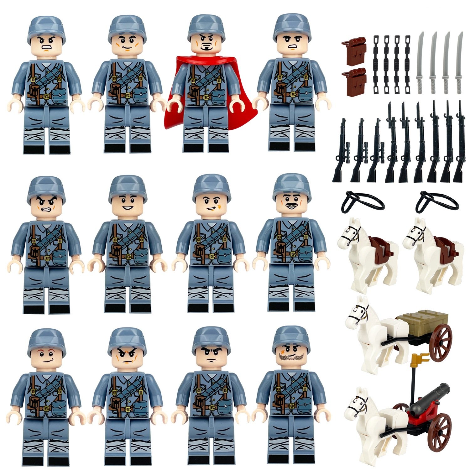 8 G.A. of the National Revolutionary Army Minifigures Fit Lego Second Sino-Japanese War Sets