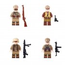 4pcs North African Infantry Air Force Minifigures Compatible Lego WW2 Military Sets