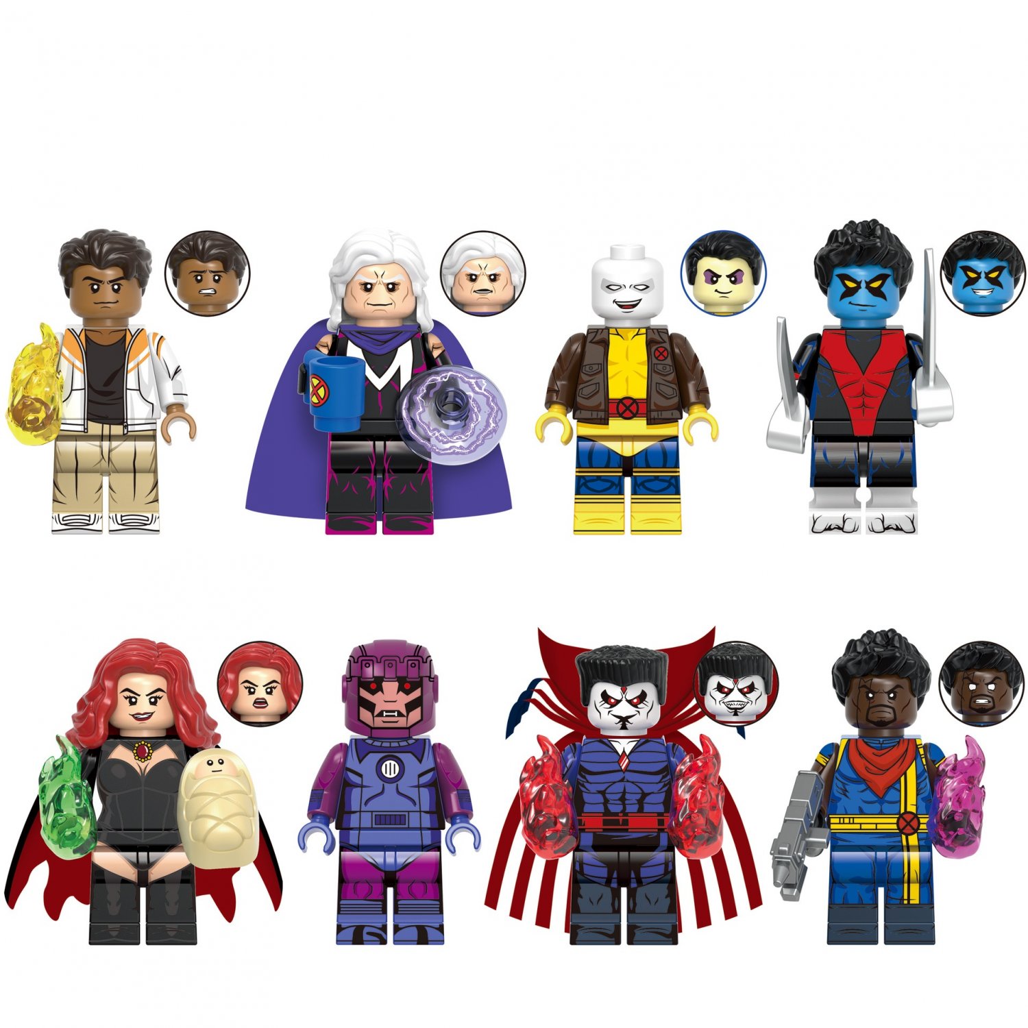 Magneto Sunspot Morph Sentinel Bishop Minifigures Compatible Lego X-Men The New Mutants Sets