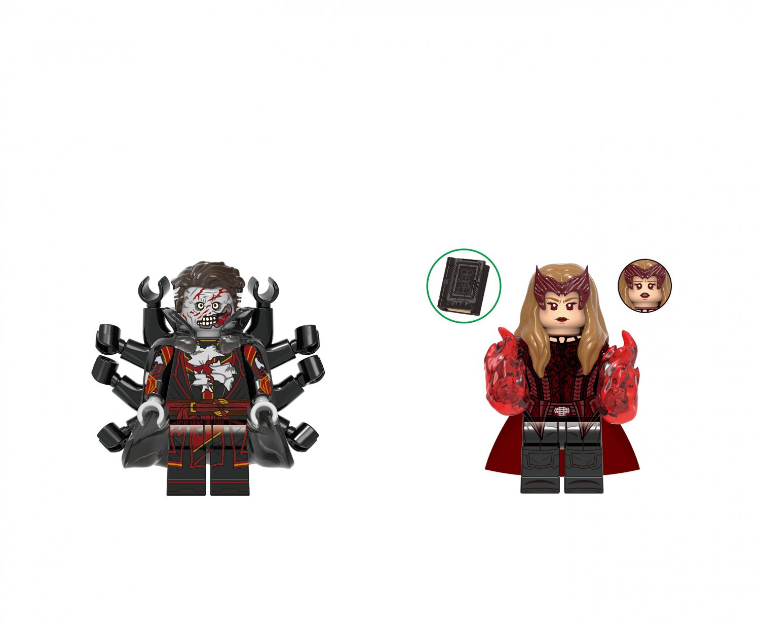 Zombie Doctor Strange and Scarlet Witch Minifigures Compatible Lego Doctor Strange 2 Sets
