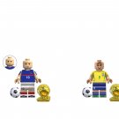 Ronaldo VS Zidane Minifigures Fit Lego 98 World Cup Football Sets
