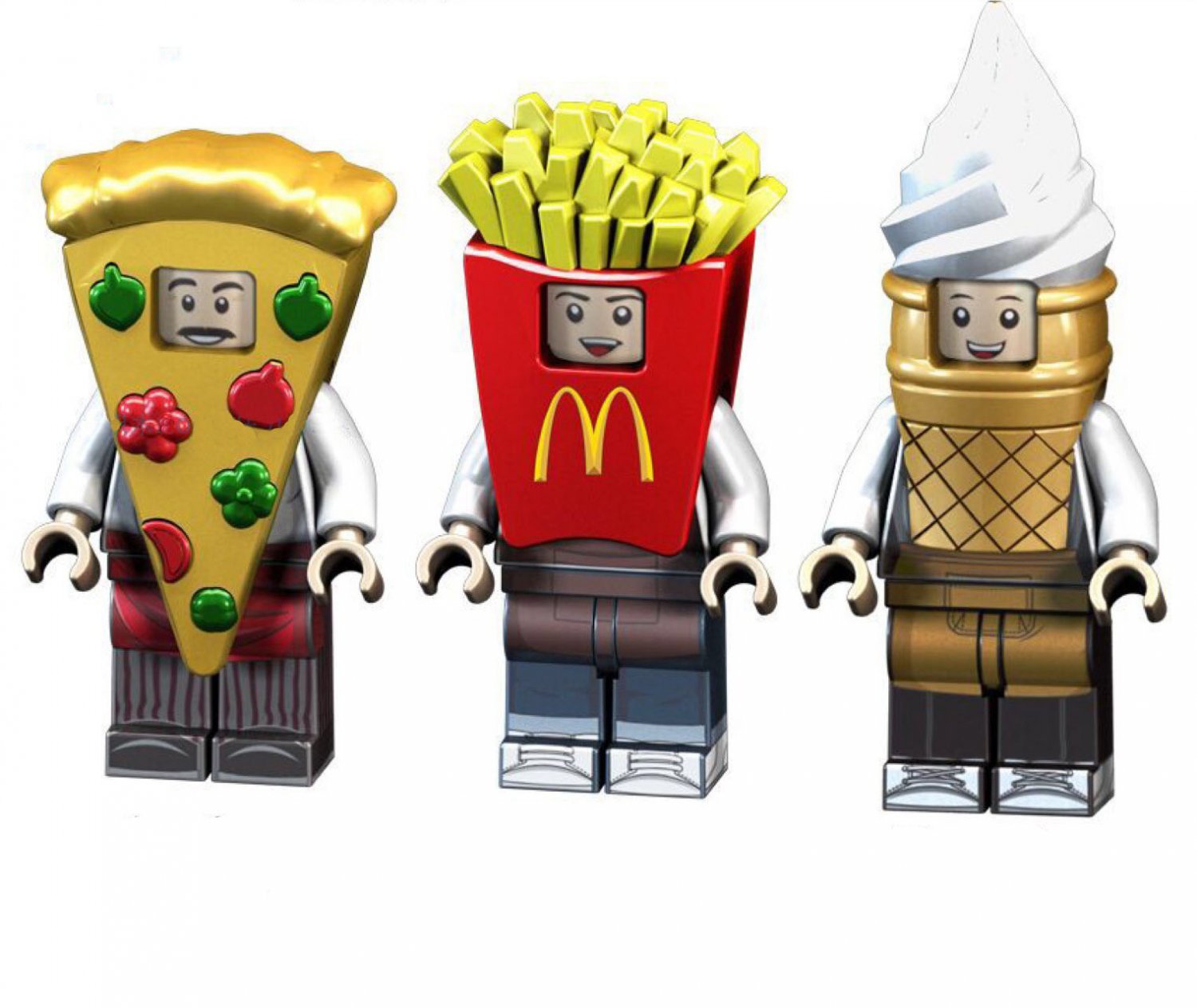 Pizza Ice Cream Potato Chips Minifigures Compatible Lego Minifigures Series