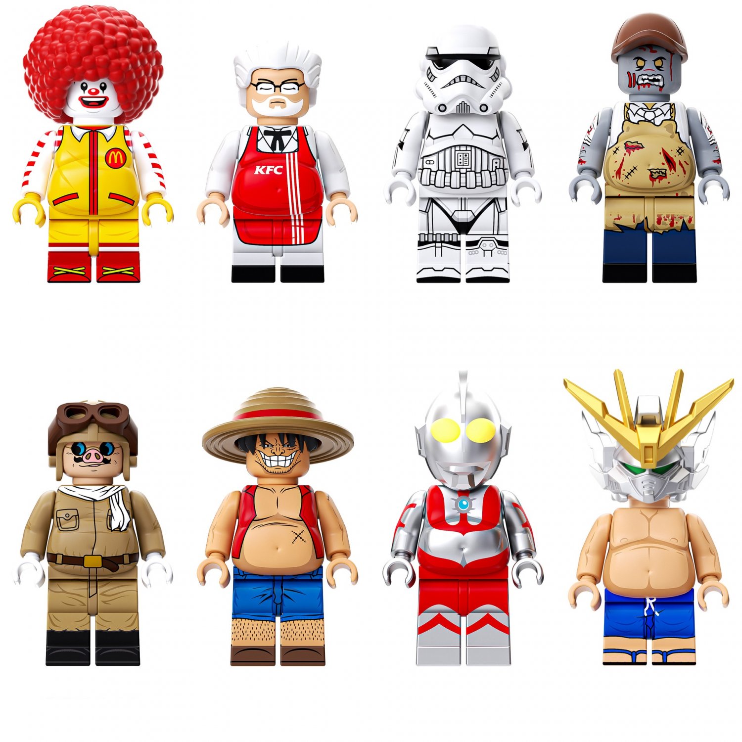 Fat Crimson Pig Fat Luffy Fat Stormtrooper Minifigures Compatible Lego ...