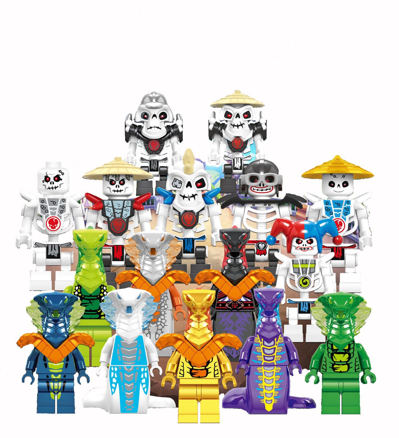 Skull army strikes snake Minifigures Compatible Lego Ninjago Sets