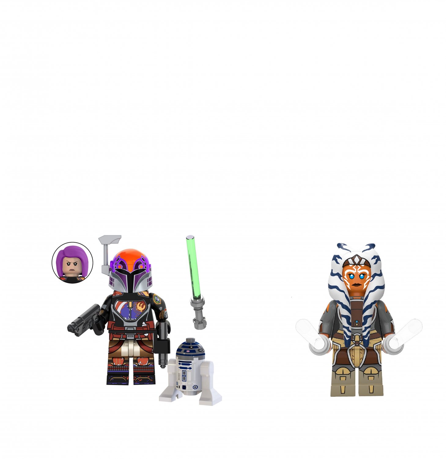 Sabine Wren and Ahsoka Minifigures Compatible Lego Ahsoka Season 2 Sets