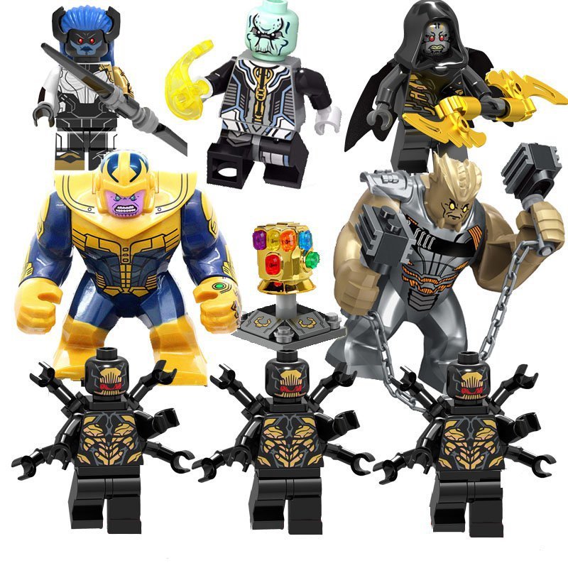 Thanos Outrider Corvus Glaive Proxima Midnight Minifigures Compatible Lego Superhero Movie Sets