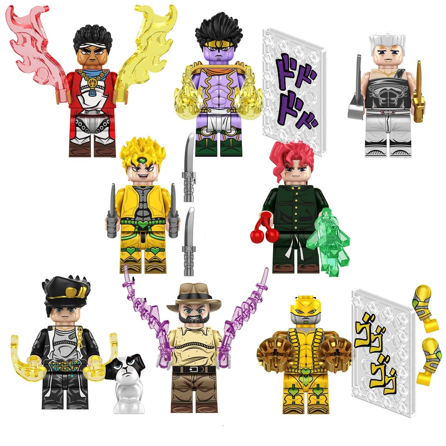 The World Joseph Joestar Polnareff tar Platinum Minifigures Fit Lego JoJo's Bizarre Adventure Sets