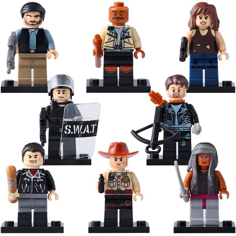 The Walking Dead  Rick Jones Morgan Michonne Daryl Dixon Minifigures Fit Lego Toy