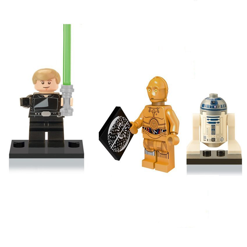 R2-D2 C-3PO Luke Skywalker Minifigures Fit Lego Star Wars Movies Sets