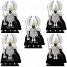 5 Heavy Gondor Fountain Guard Minifigures Compatible Lego The Lord of the Rings Sets