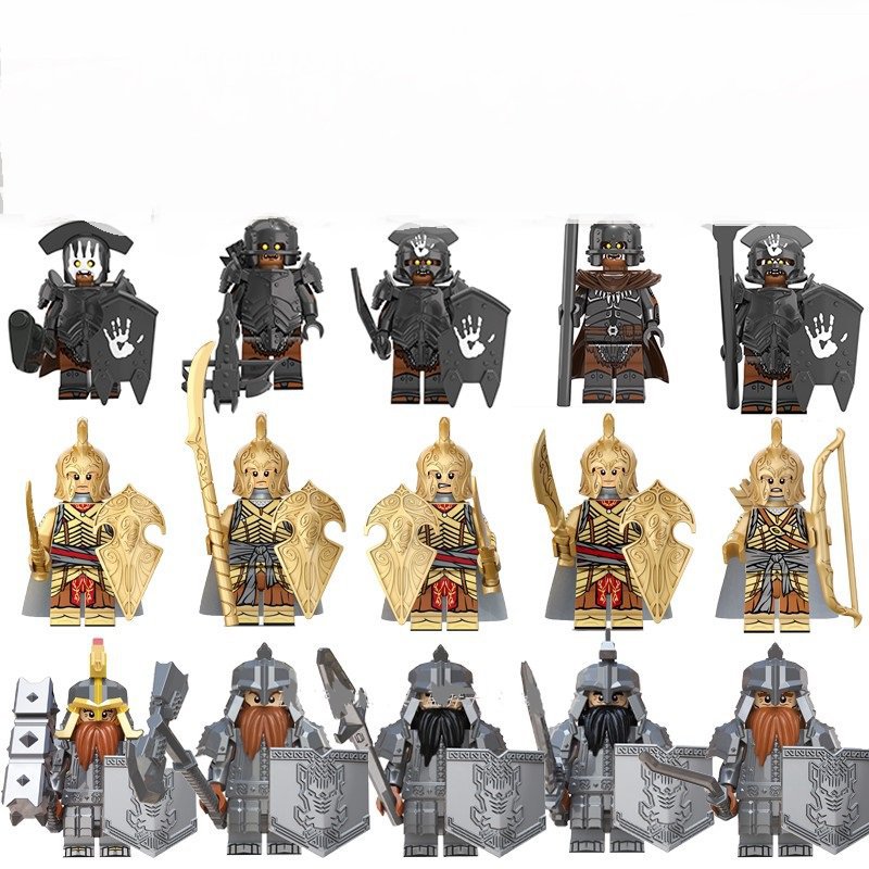 Elves Dwarf vs Uruk-hai Minifigures Fit Lego The Hobbit The Battle of the Five Armies Sets