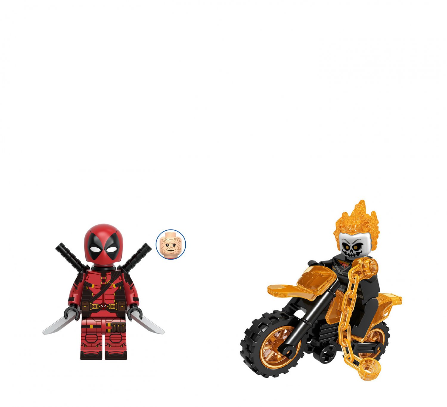Deadpool and Ghost Rider Minifigures Fit Lego Deadpool & Wolverine Sets