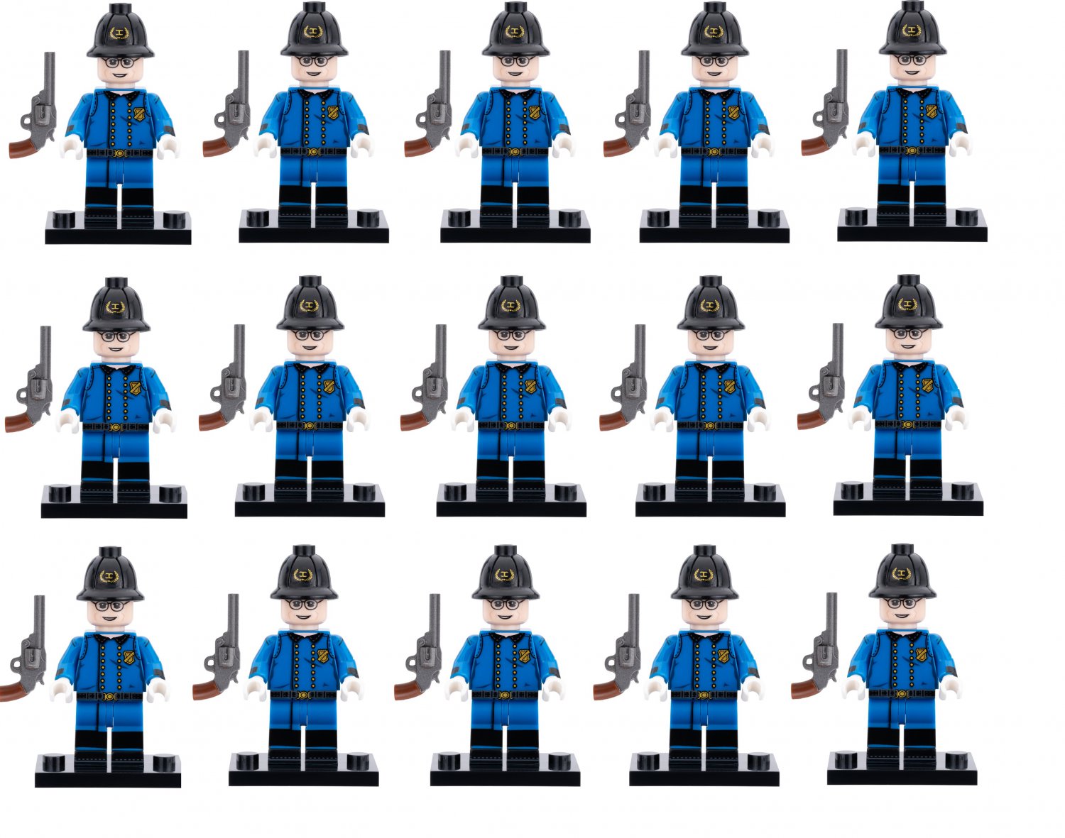 15pcs Britain London Police Minifigures Fit Lego City Police Sets