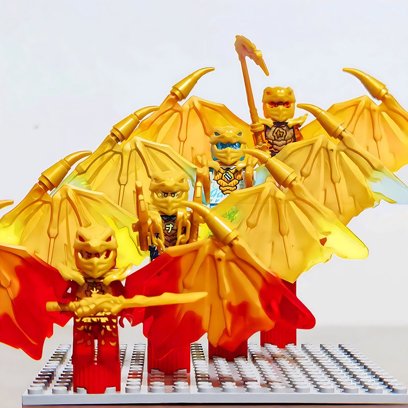 4pcs Golden wing Lloyd Minifigures Fit Lego Ninjago Sets