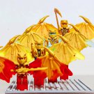 4pcs Golden wing Lloyd Minifigures Fit Lego Ninjago Sets