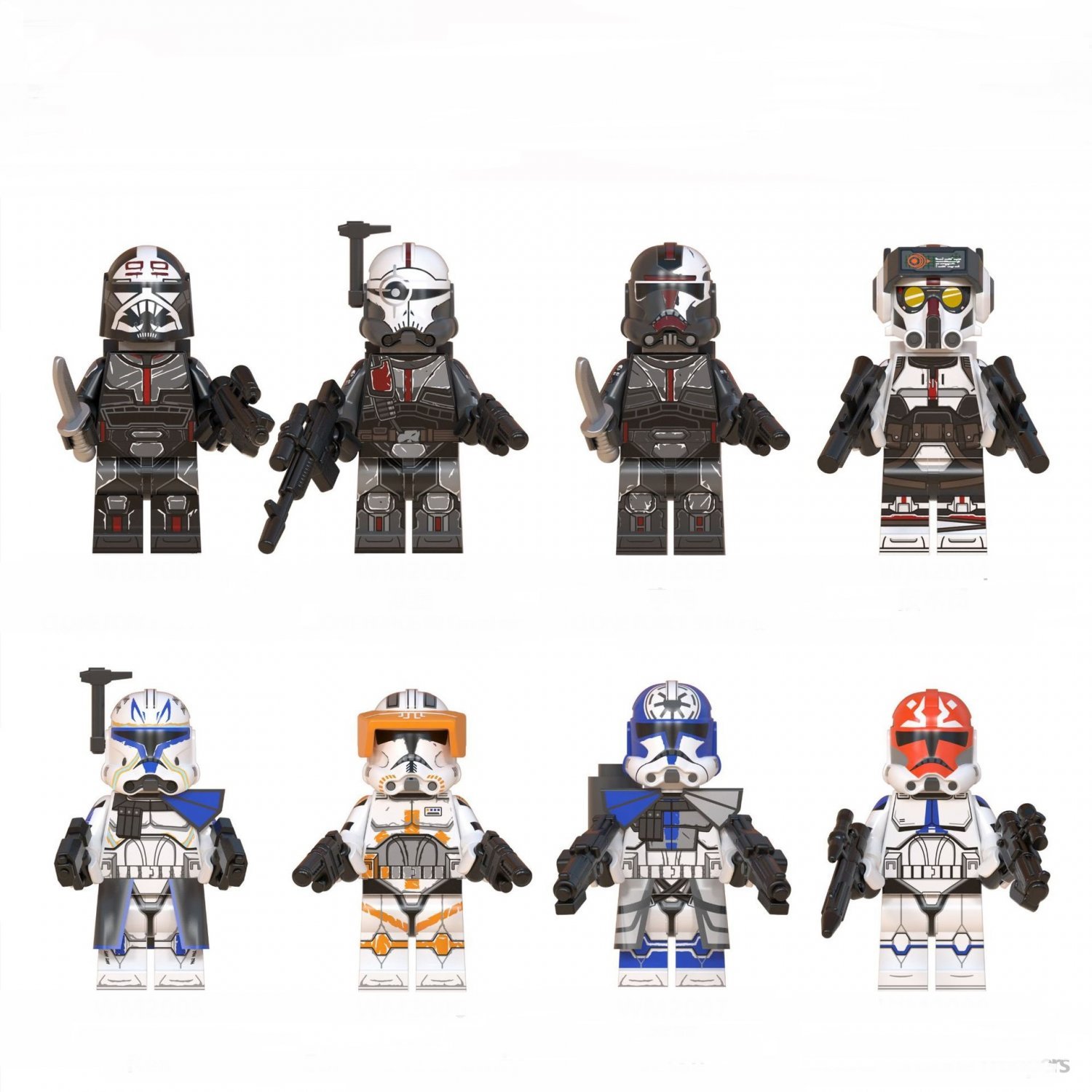 Commander Cody Rex Jesse Clone Force Minifigures Fit Lego Star Wars Sets