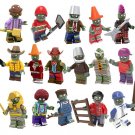 16pcs Plants vs. Zombies Minifigures Fit Lego Halloween Zombies Sets