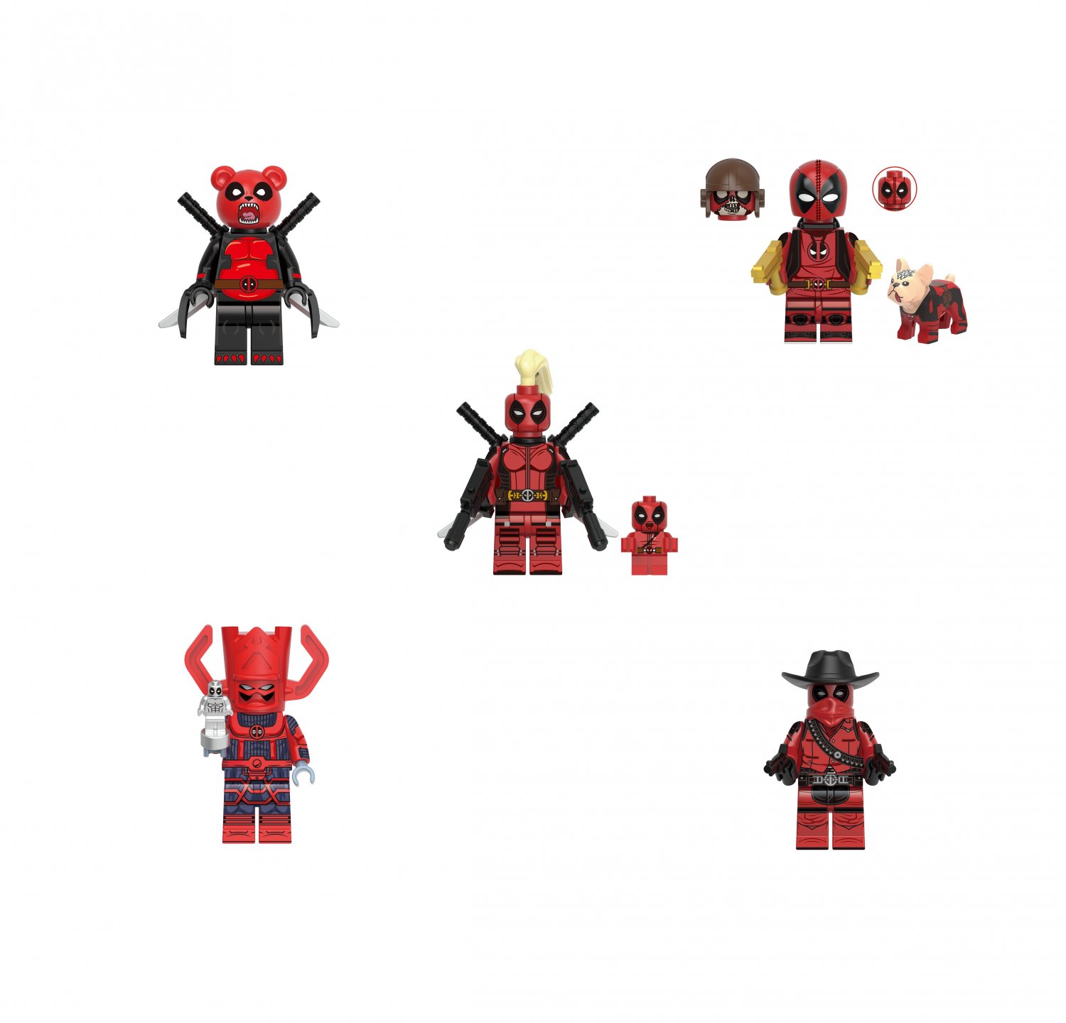 5pcs Deadpool Corps Parallel universes Minifigures Fit Lego Deadpool Sets