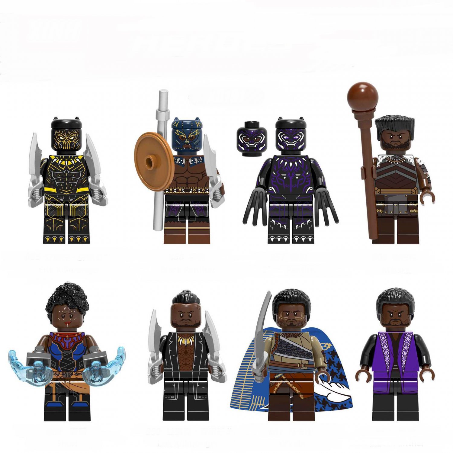 M'baku Shuri W'kabi Erik Killmonger Minifigures FIt Lego Black Panther Sets