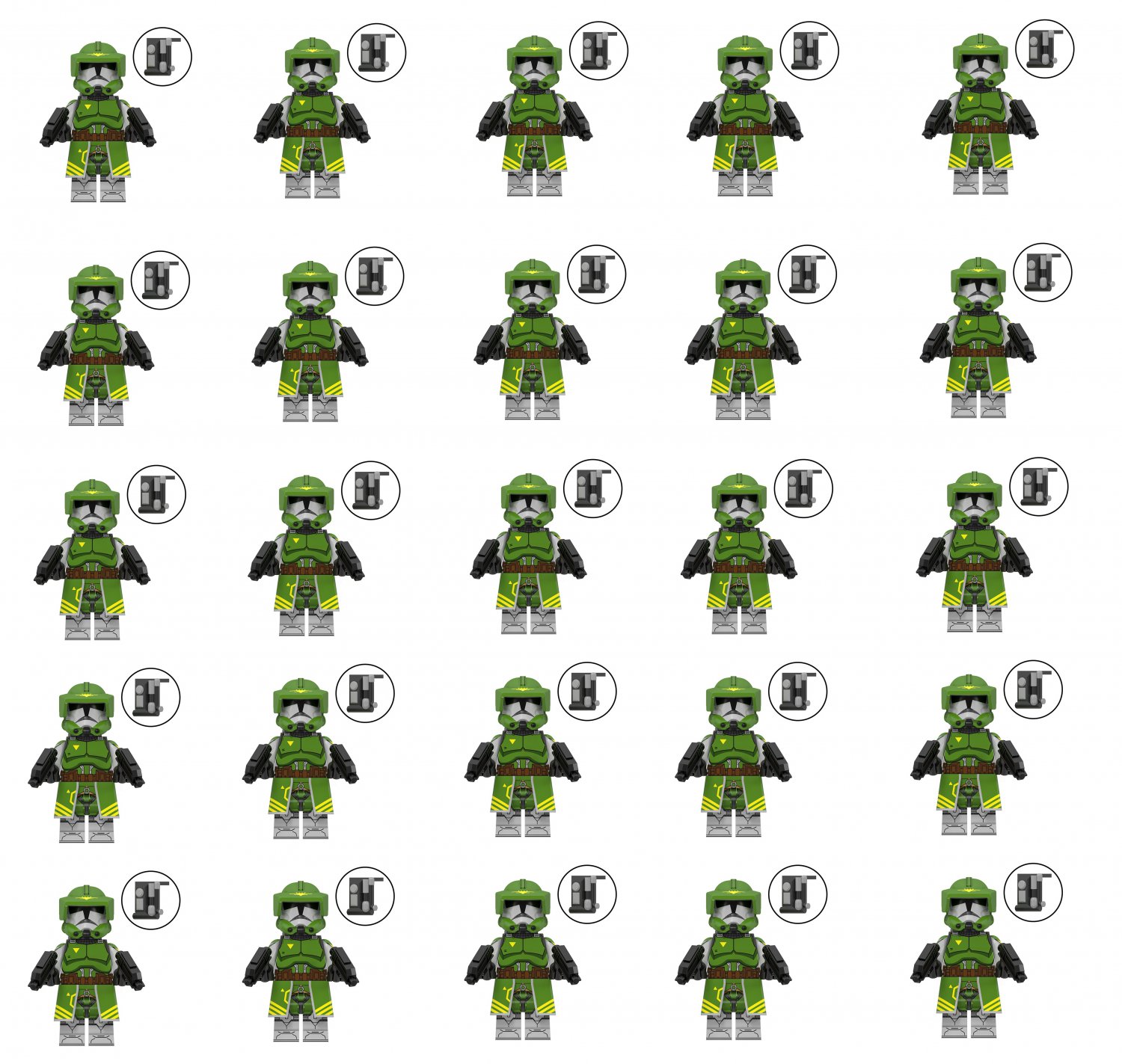 25pcs Commander Doom Minifigures Fit Lego Star Wars Clone Trooper Sets