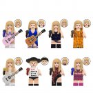 8pcs America Female Singer Actress Minifigures Fit Lego US Minifigure Sets