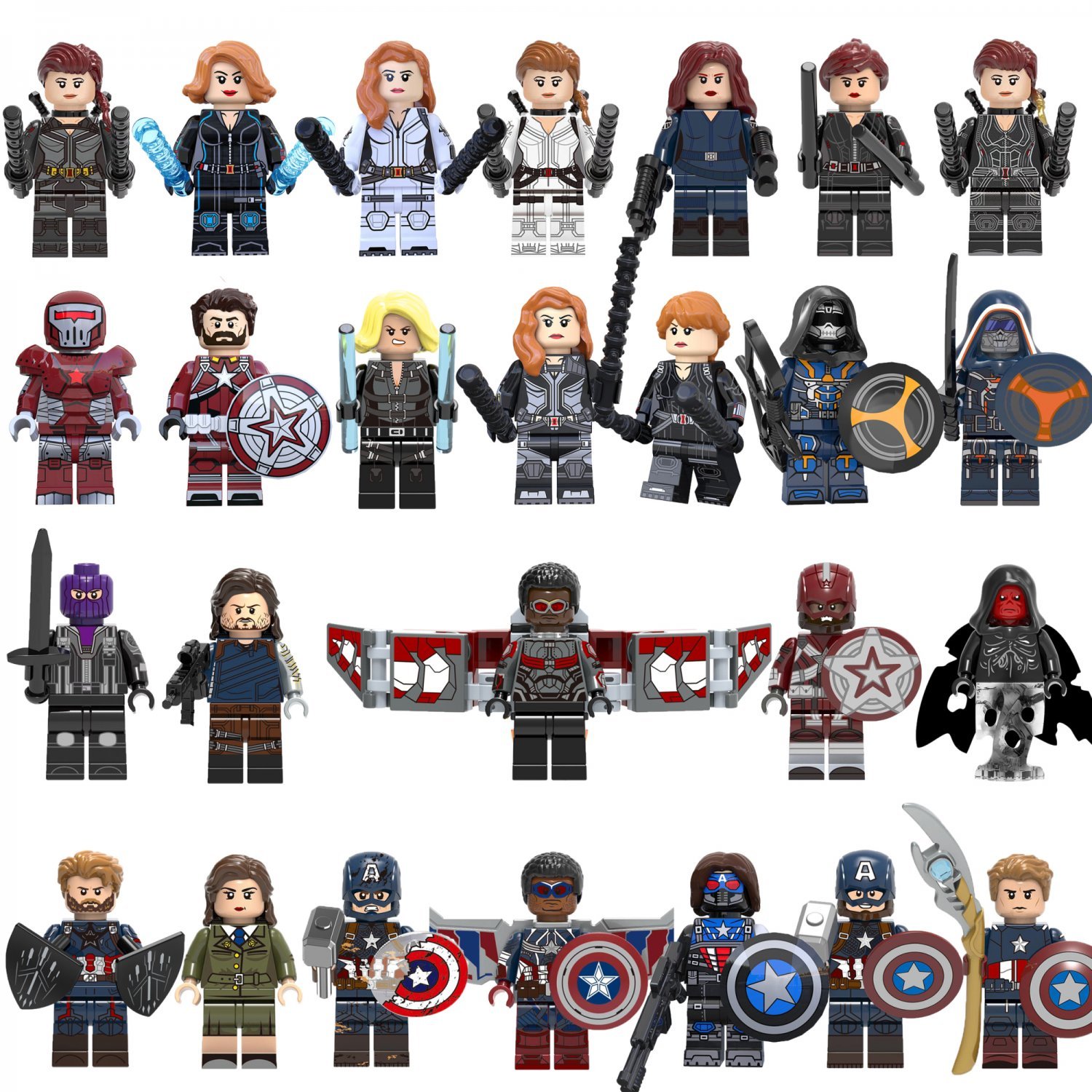 26pcs Natasha Romanoff Black Widow Movie Minifigures Lego Super Heroes Sets