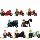 8pcs Ghost Rider Motorcycle Minifigures Fit Lego Super Heroes Sets