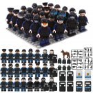 24pcs Police Riot Police Minifigures Fit Lego City Police Sets