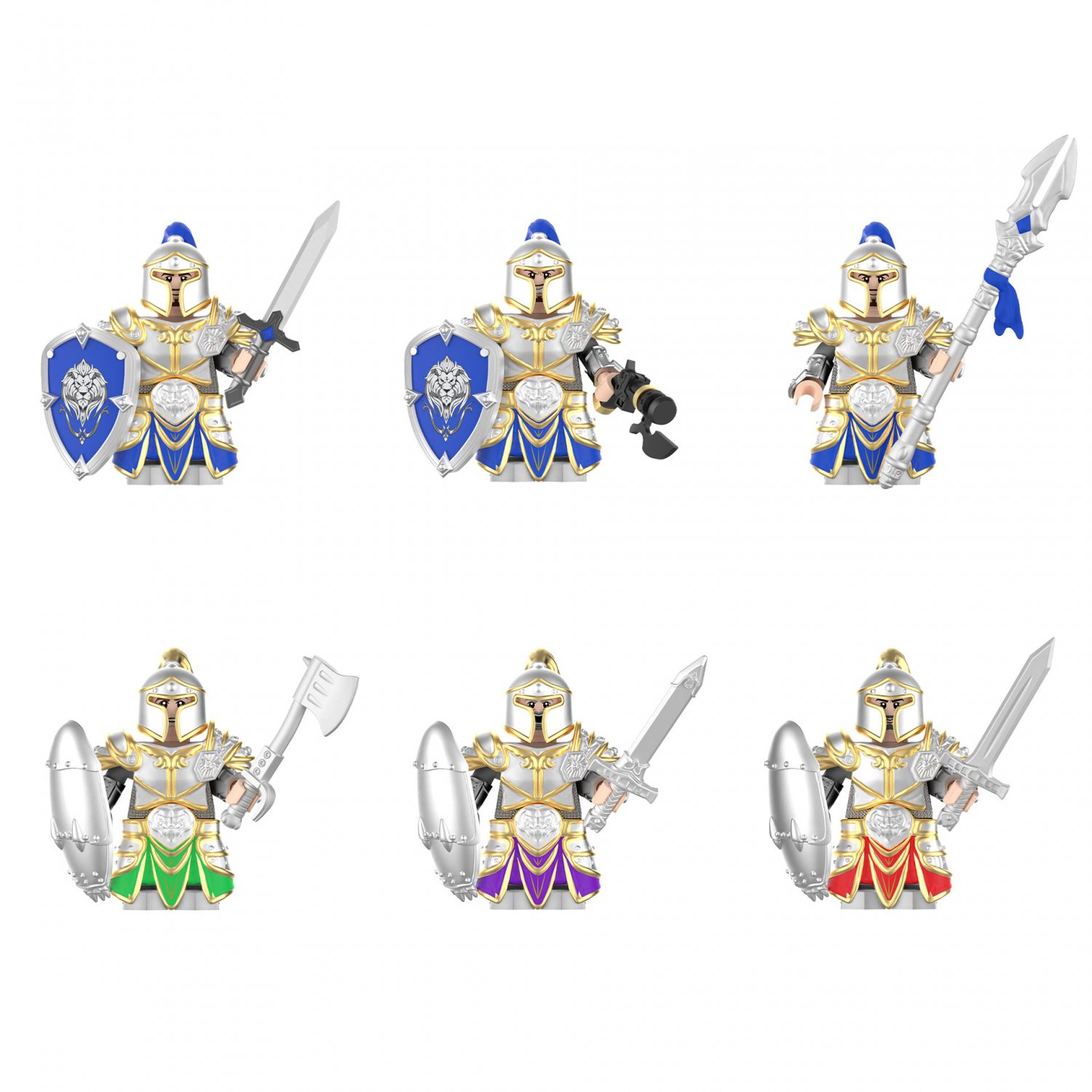 Stormwind City Guard Green Dragon Guard Minifigures Fit Lego World of Warcraft Movie Sets