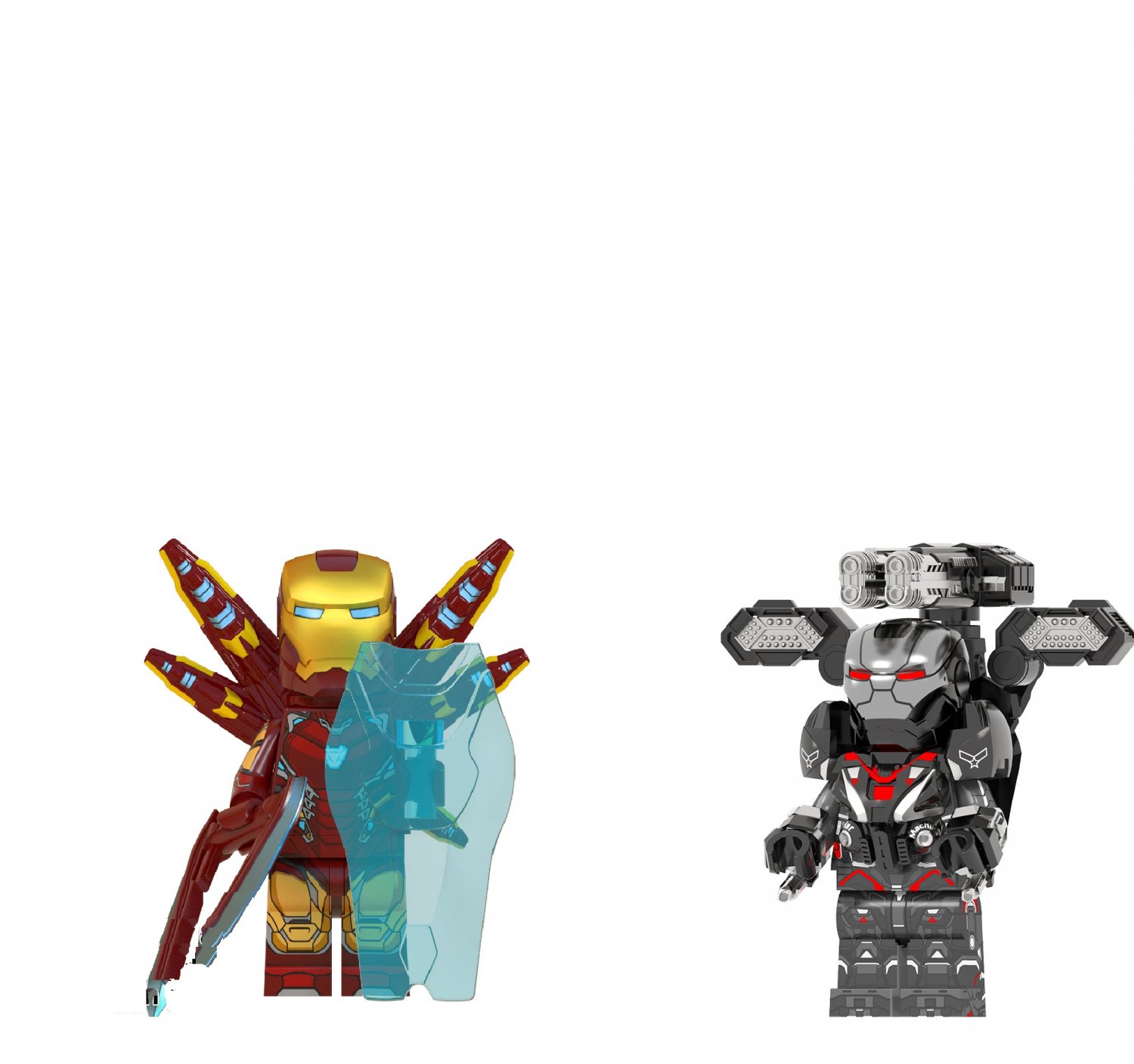 Heavy Iron Man and Heavy War Machine Minifigures Compatible Lego Iron Man film Sets
