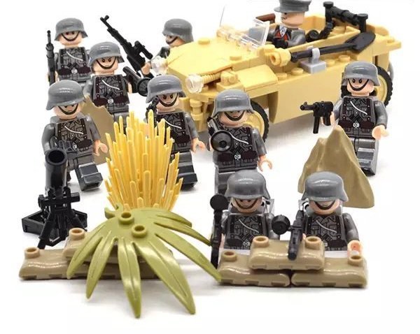 Germany Bundeswehr Jeep Soldier Minifigures Compatible Lego WWII Military Sets