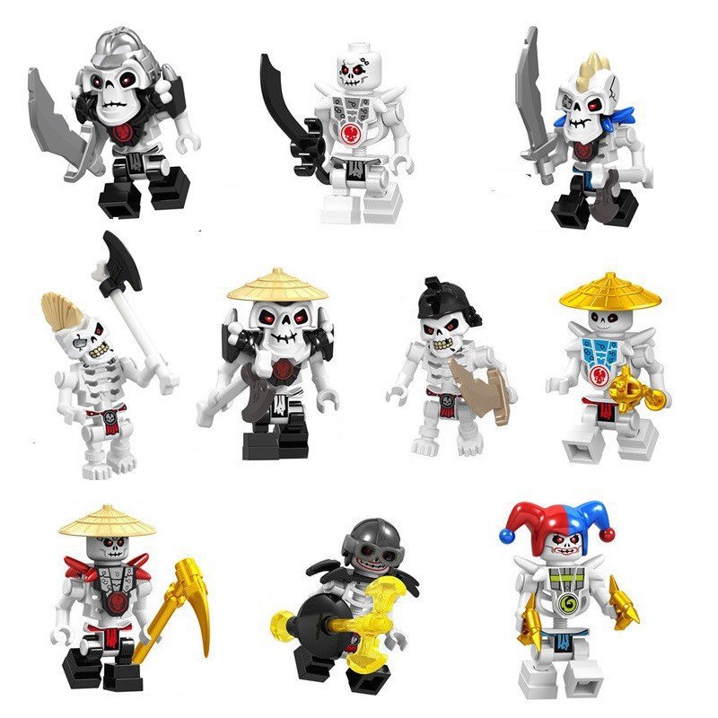 10pcs Ninjago Skeleton Minifigures Compatible Lego Ninjago Sets