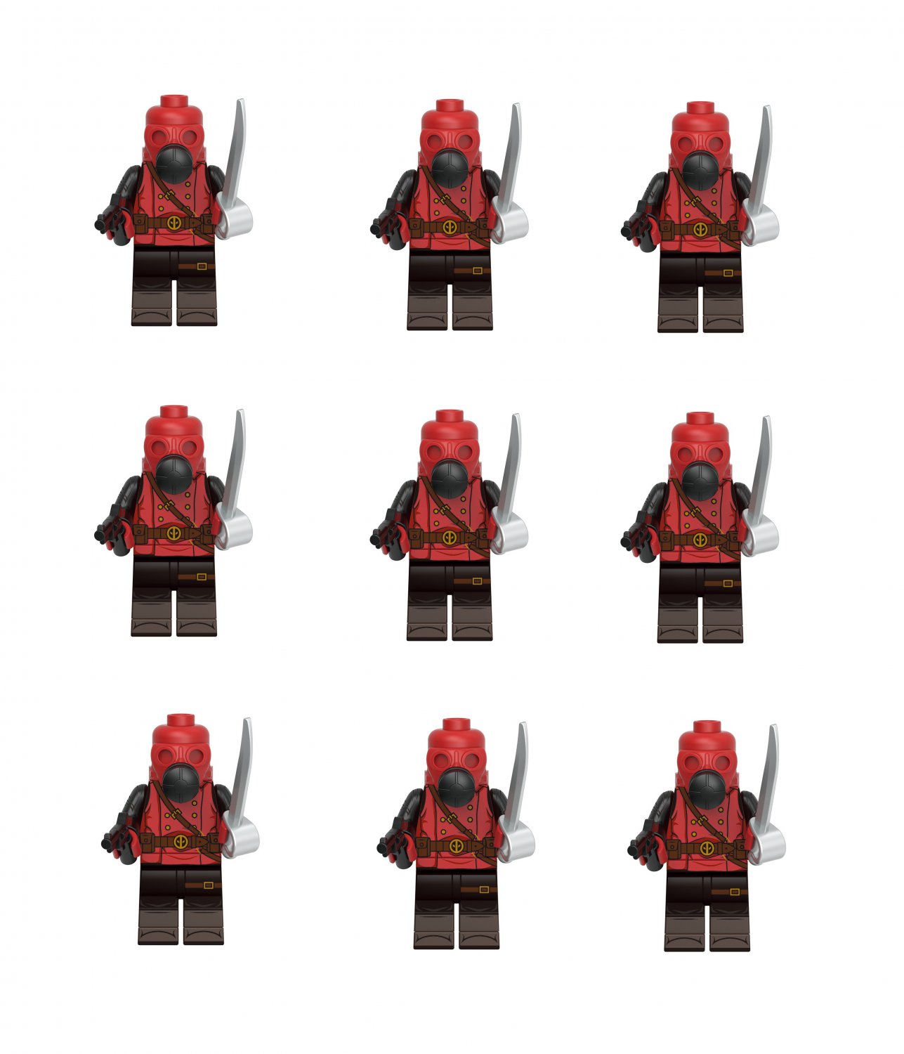 9pcs Golden Age Deadpool Minifigures Fit Lego Deadpool Sets