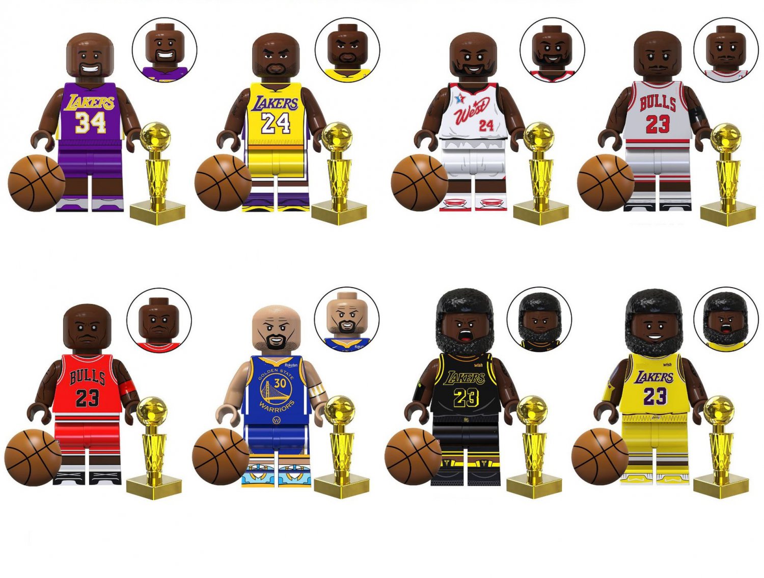 Basketball star Player Minifigures Fit Lego America Basketball Sets