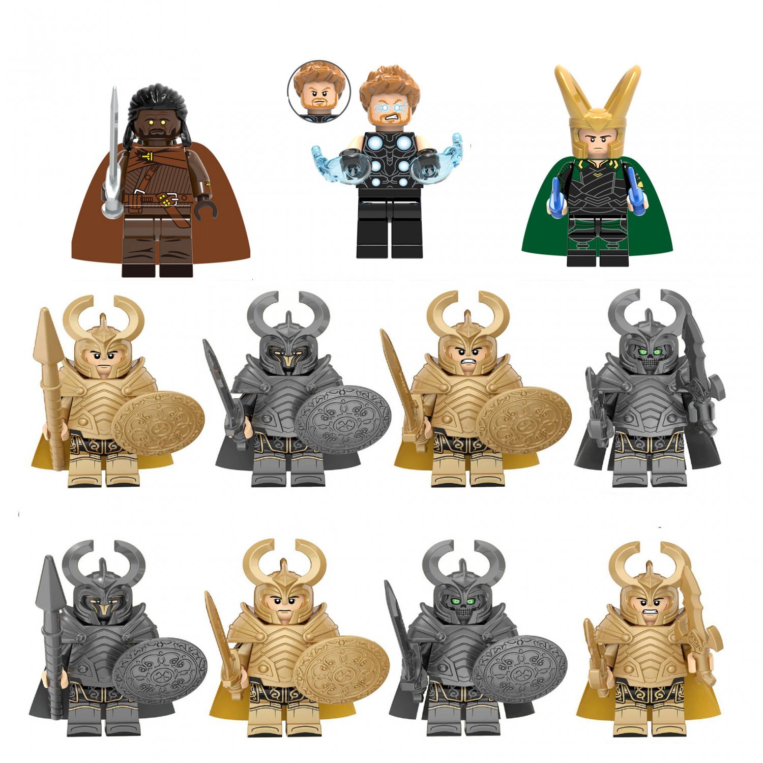 Asgard Corps Thor Loki Heimdall Minifigures Fit Lego Thor Movie Character Sets