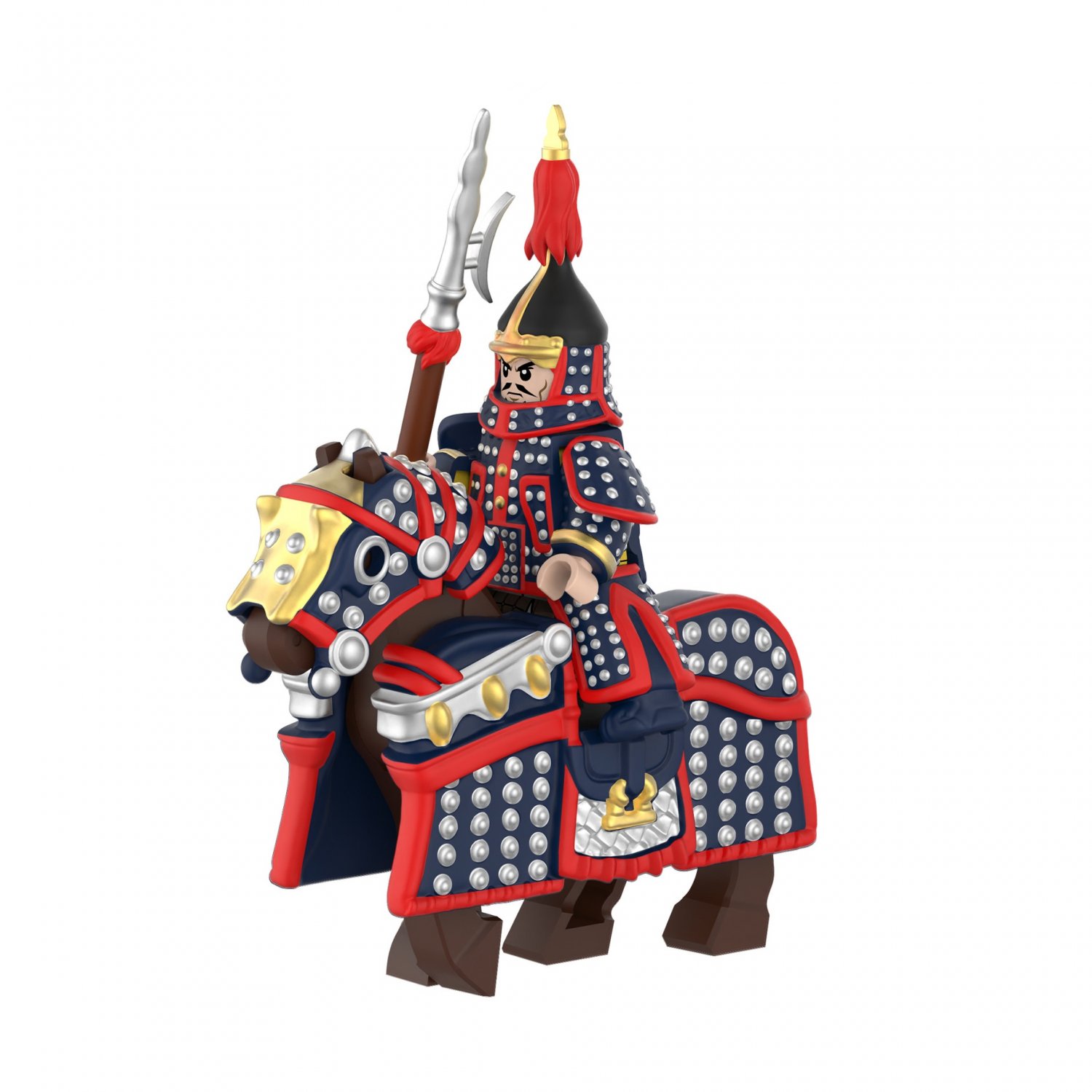 Blue Banner Cavalry Minifigures Fit Lego Chinese Qing Dynasty Cavalry Minifigure
