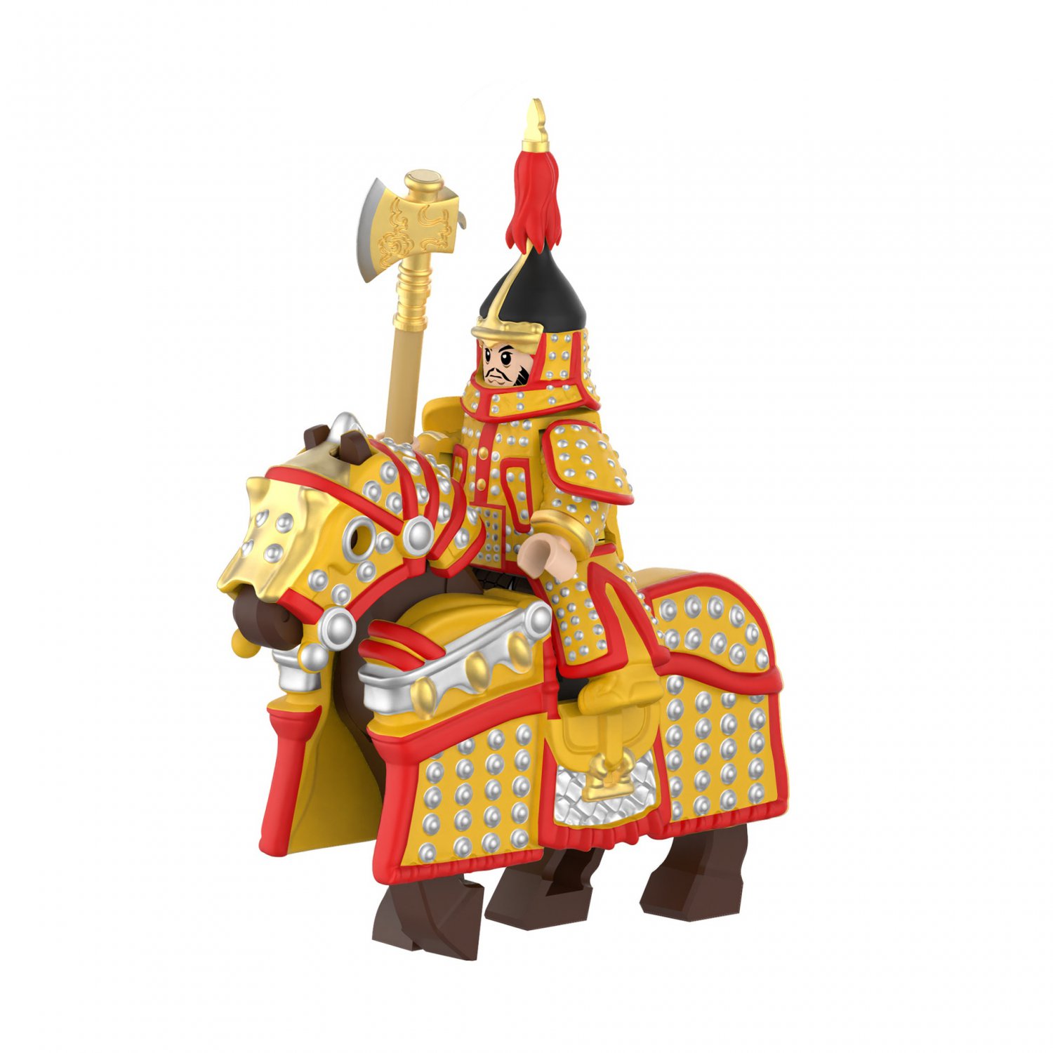 Yellow Banner Cavalry Minifigures Fit Lego Chinese Qing Dynasty Cavalry Minifigure