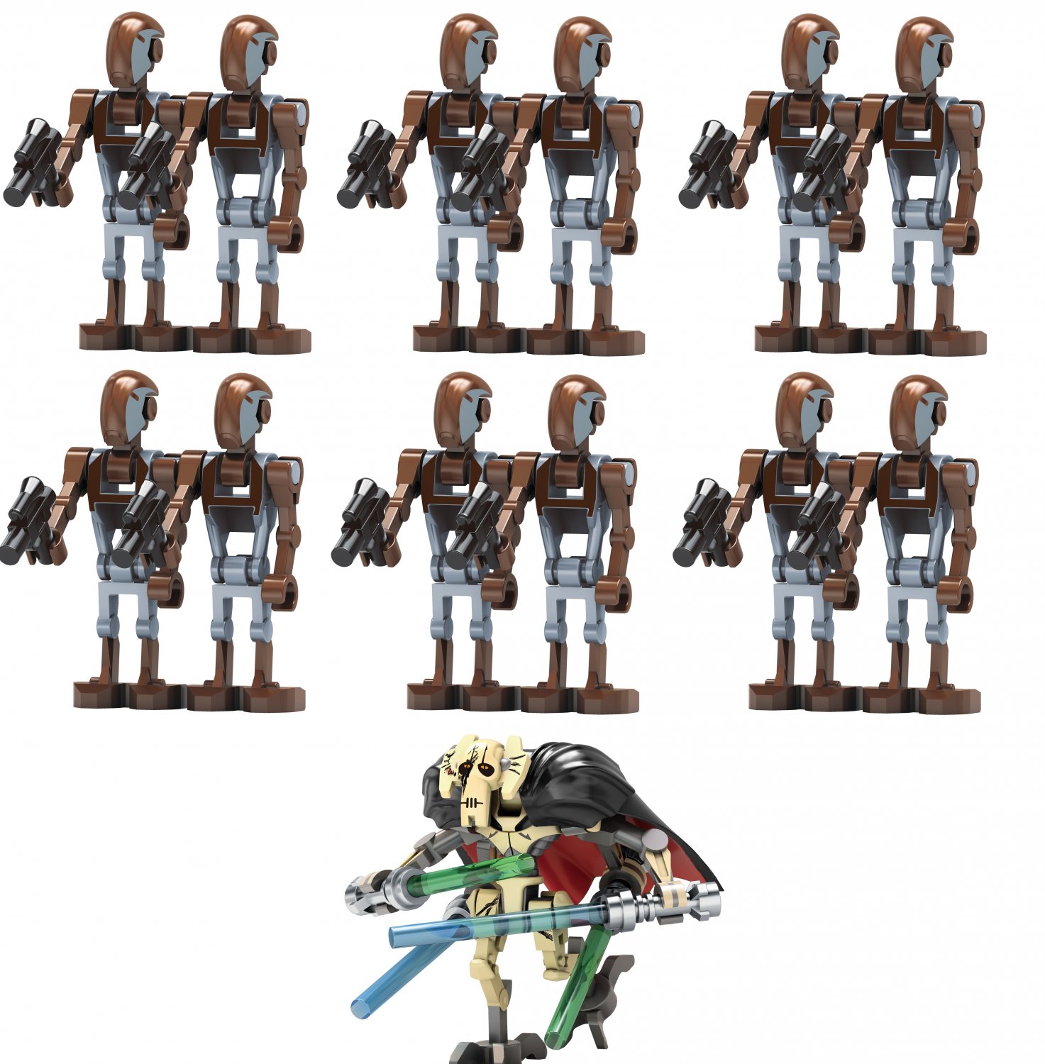 Assault Robot Captain General Grievous Minifigures Fit Lego Star Wars TV Sets